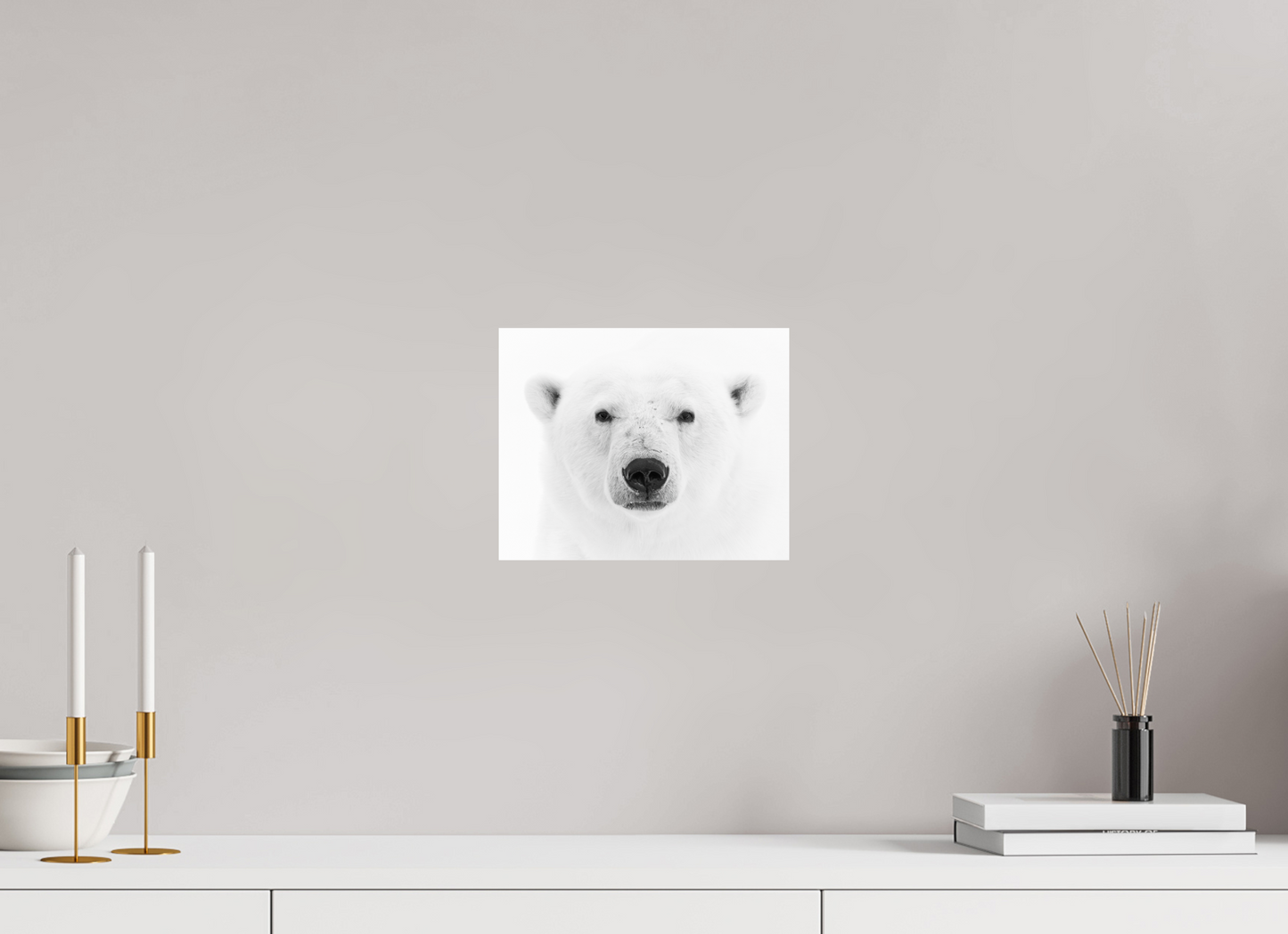 10 x 8″, ChromeLuxe HD Metal Print Polar Bear Close-Up, 10x8
