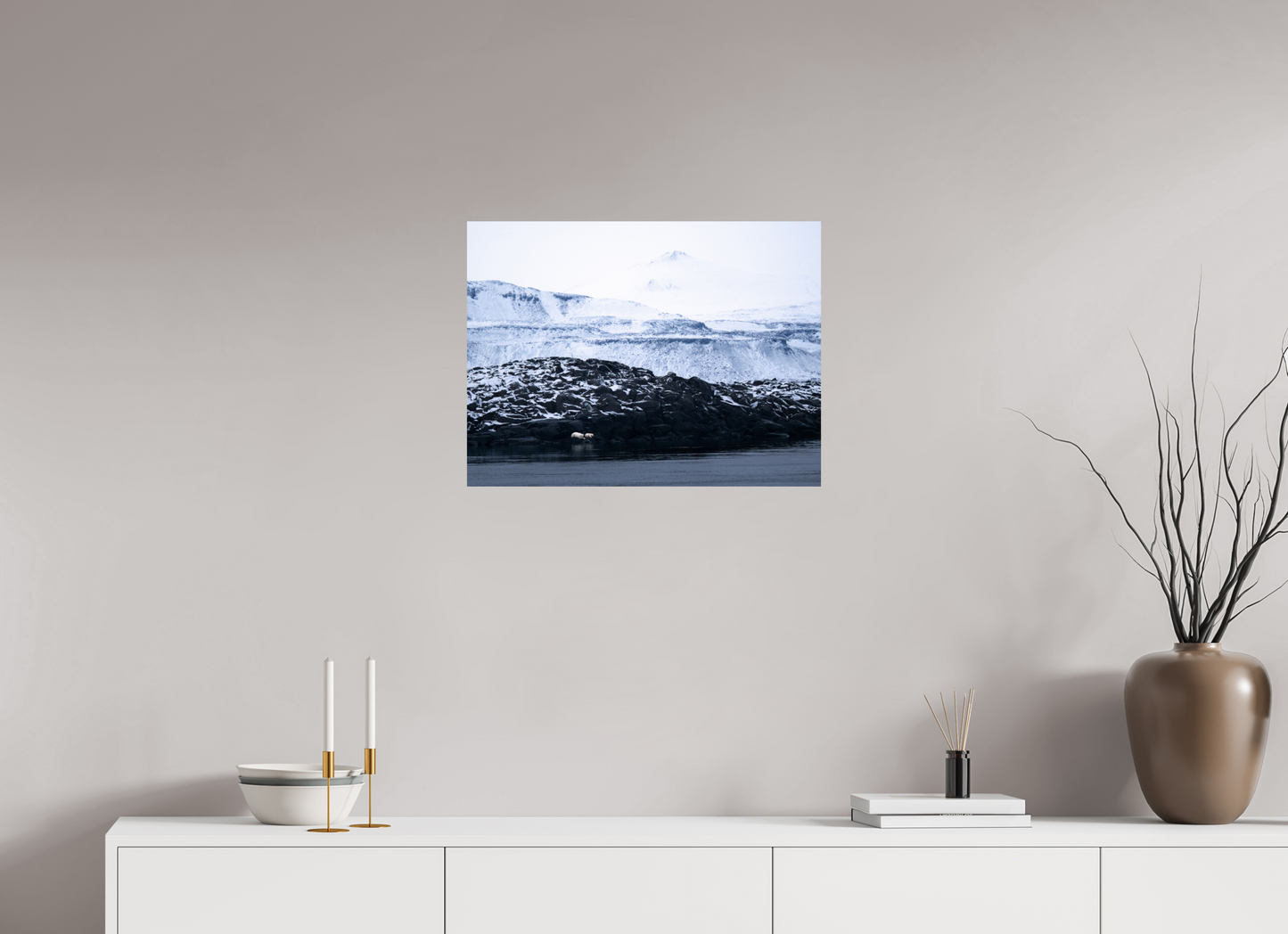 24 x 18″, Fine Art Print on Hahnemühle Baryta Polar Bear Mother and Cub, 24x18