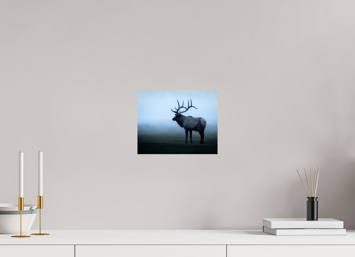 10 x 8″, ChromeLuxe HD Metal Print Elk in Fog
