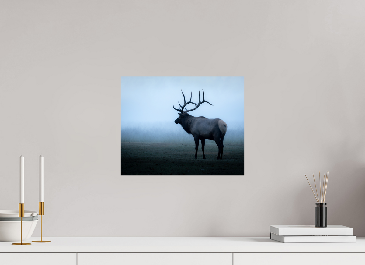 15 x 12″, ChromeLuxe HD Metal Print Elk in Fog