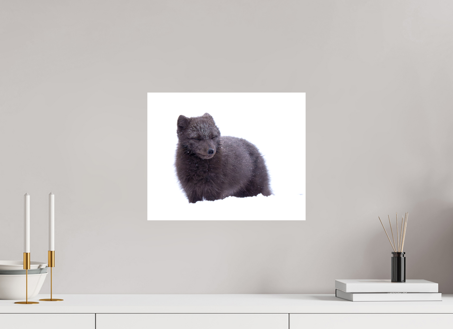 15 x 12″, Glossy Canvas with Wrapped Edges Blue Arctic Fox, 15x12