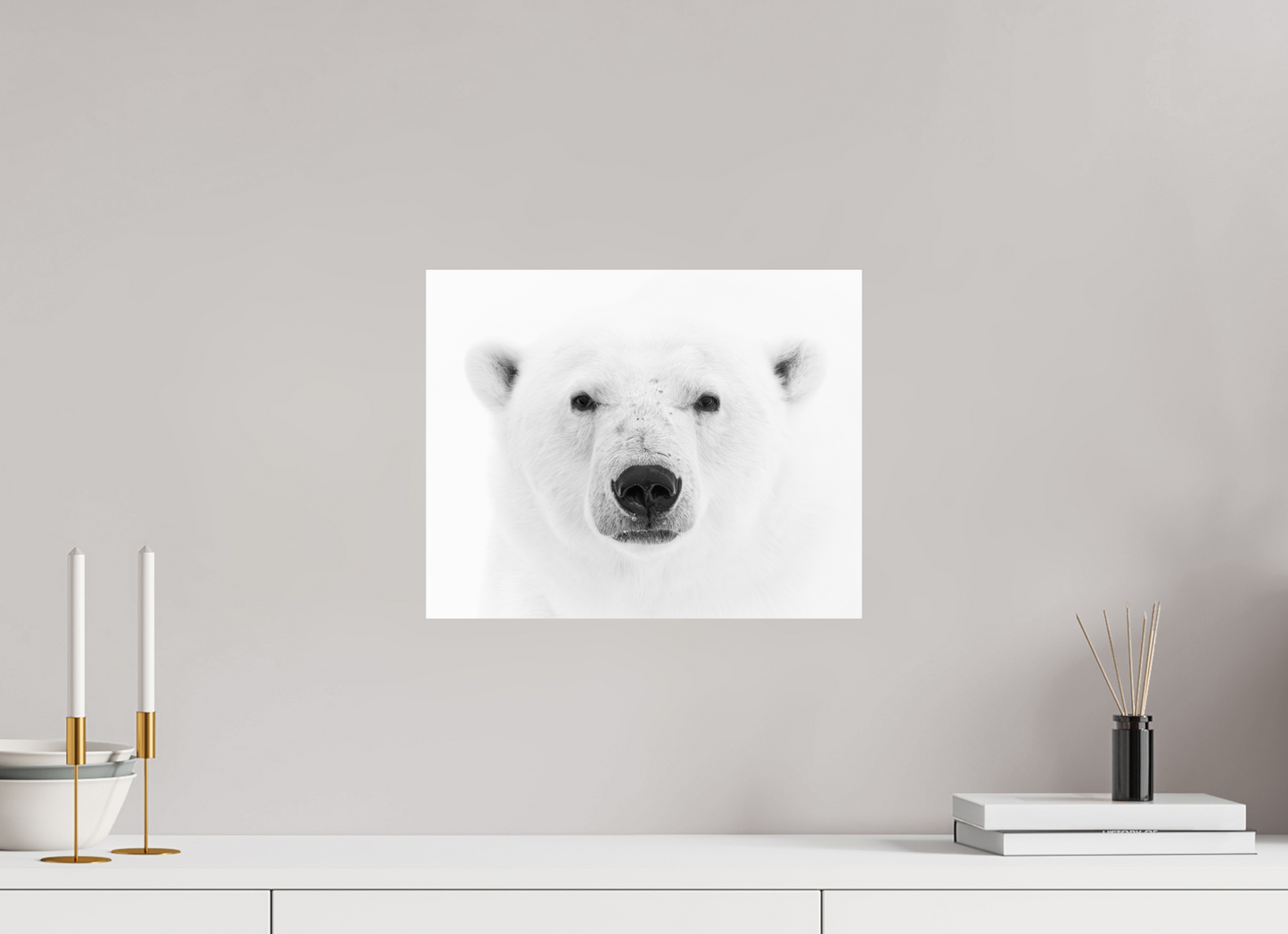 15 x 12″, ChromeLuxe HD Metal Print Polar Bear Close-Up, 15x12