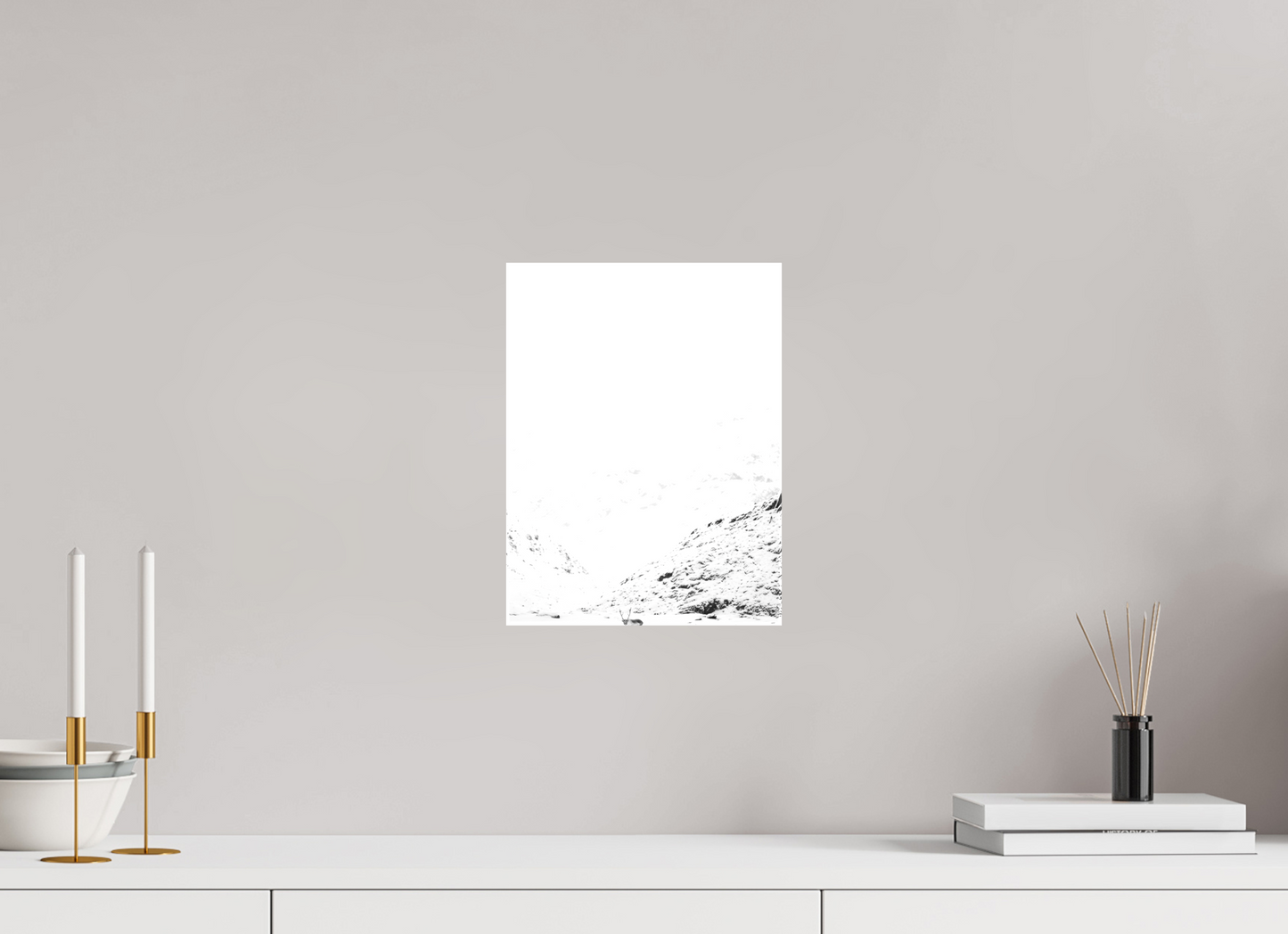 9 x 12″, Glossy Canvas with Wrapped Edges Reindeer on the Mountain, 9x12
